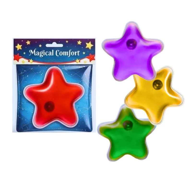 Reusable Gel Click Heat Packs in Star shapes, can be customized by Multicares.