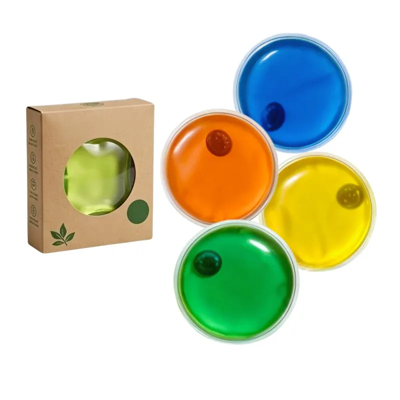 Custom Logo Available For Reusable Metal Disc Heat Packs, Multi-Color BPA-Free PVC Instant Heating Gel Pads for Corporate Gifting