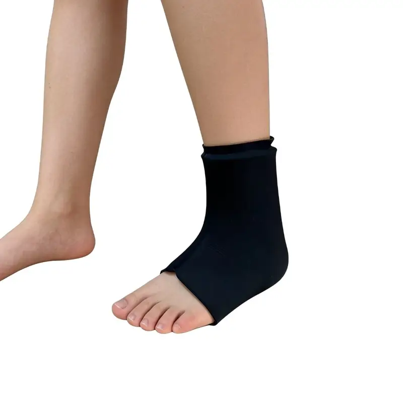 Slip-on ankle ice pack sleeve by Solid-Flex™ with flexible solid gel, stays comfortable during recovery from swelling and sports injuries.