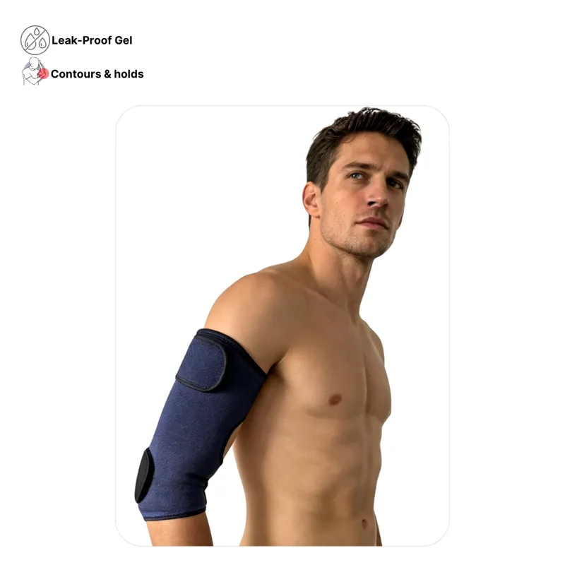 Solid-Flex™ universal limb therapy wrap with adjustable velcro straps, suitable for arm, knee, and leg hot cold therapy.
