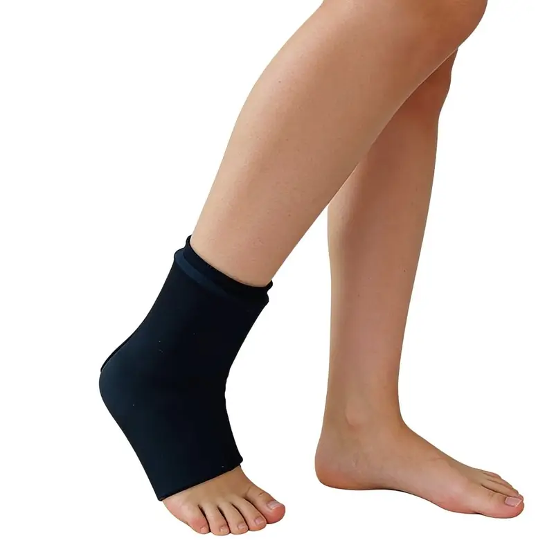 Wearable ankle gel wrap for plantar fasciitis and Achilles tendon pain relief, reusable compression sleeve from Mulitcares.
