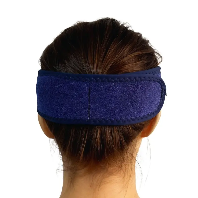 Flexible head ice band by Solid-Flex™ for migraine tension and fever cooling, stays in place with secure compression.