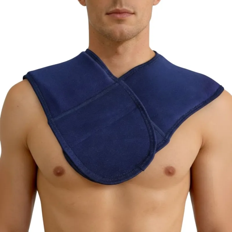 Solid-Flex™ neck and shoulder wrap for hot cold therapy, leak-proof solid gel design for pain relief.