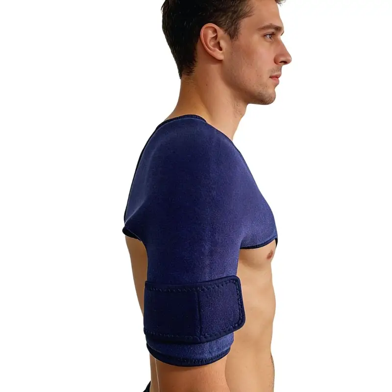 Wearable shoulder ice pack for post-surgery swelling and muscle strain, professional hot cold therapy gear from Solid-Flex™.