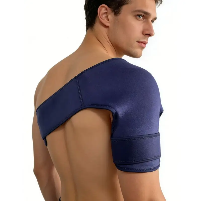 Leak-proof shoulder compression sleeve by Solid-Flex™, reusable solid gel stays soft when frozen for rotator cuff injuries and sports recovery.