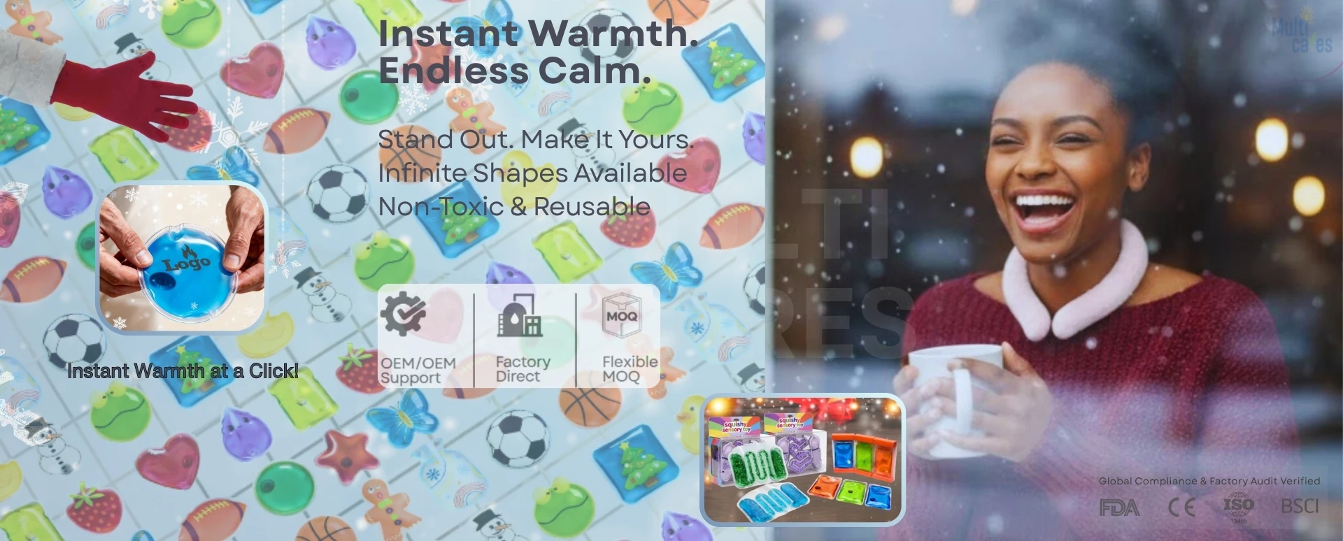 Customizable OEM instant heat packs and gel promotional gifts by Multicares